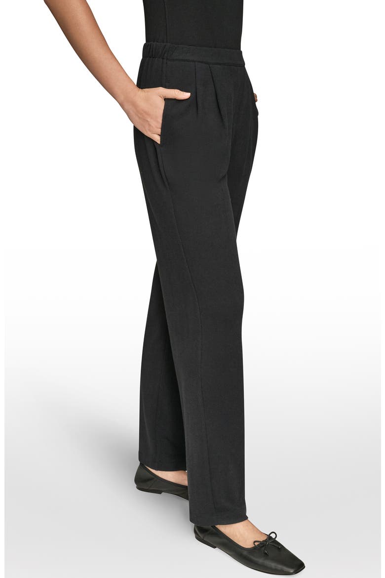 High Waist Wide Leg Pull-On Pants, Alternate, color, BLACK