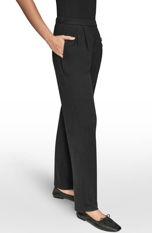 Donna Karan New York High Waist Wide Leg Pull-on Pants In Black