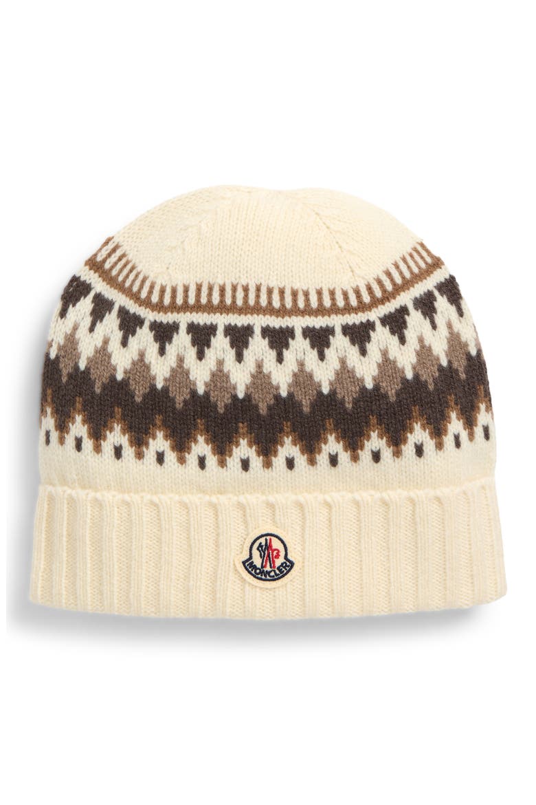 Kids' Fair Isle Virgin Wool Beanie, Main, color, WHITE