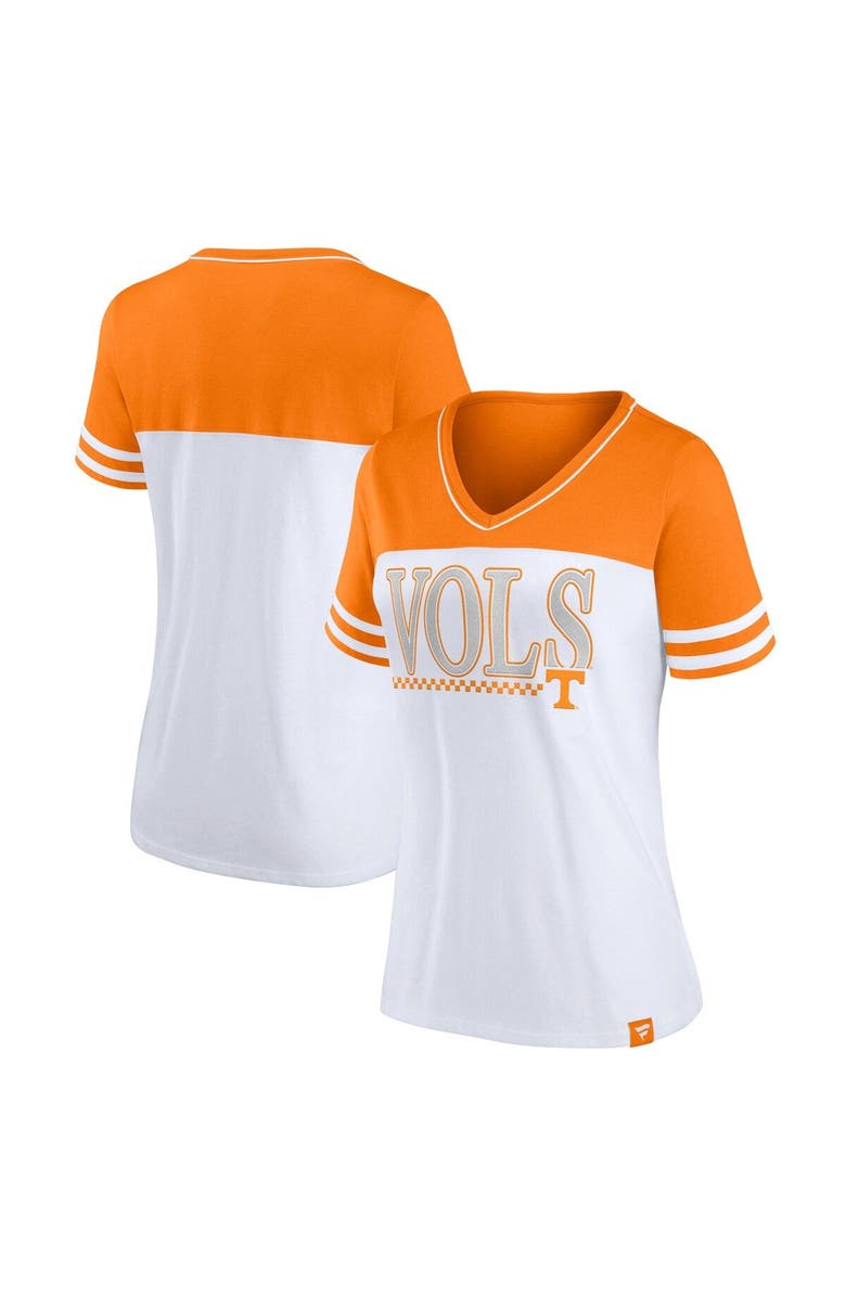 PROFILE Women's Profile White/Tennessee Orange Tennessee Volunteers Plus Size Field Game V-Neck T-Shirt, Main, color,