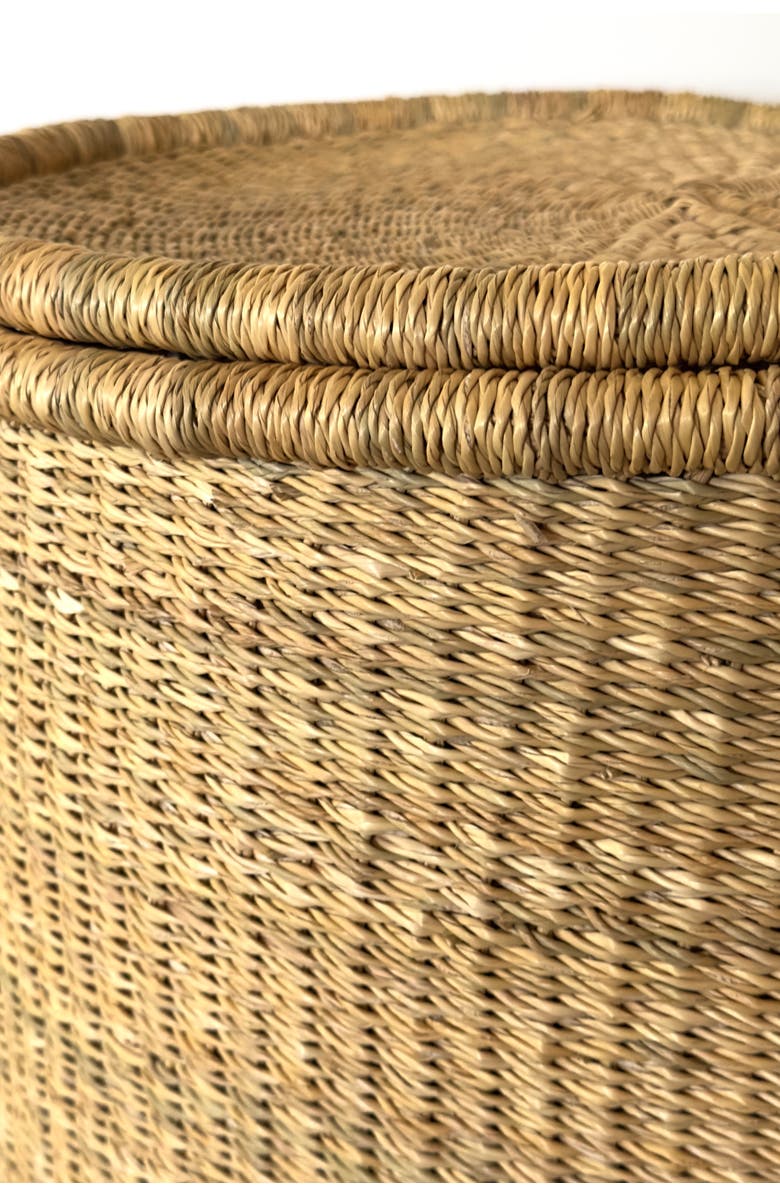 Mbare Handwoven Hamper with Lid, Alternate, color, Natural