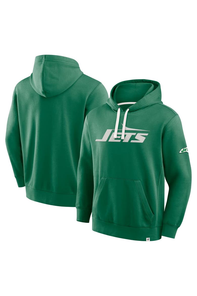 Men's Fanatics Kelly Green New York Jets New Horizons Heritage Pullover Hoodie, Main, color, Kelly Green