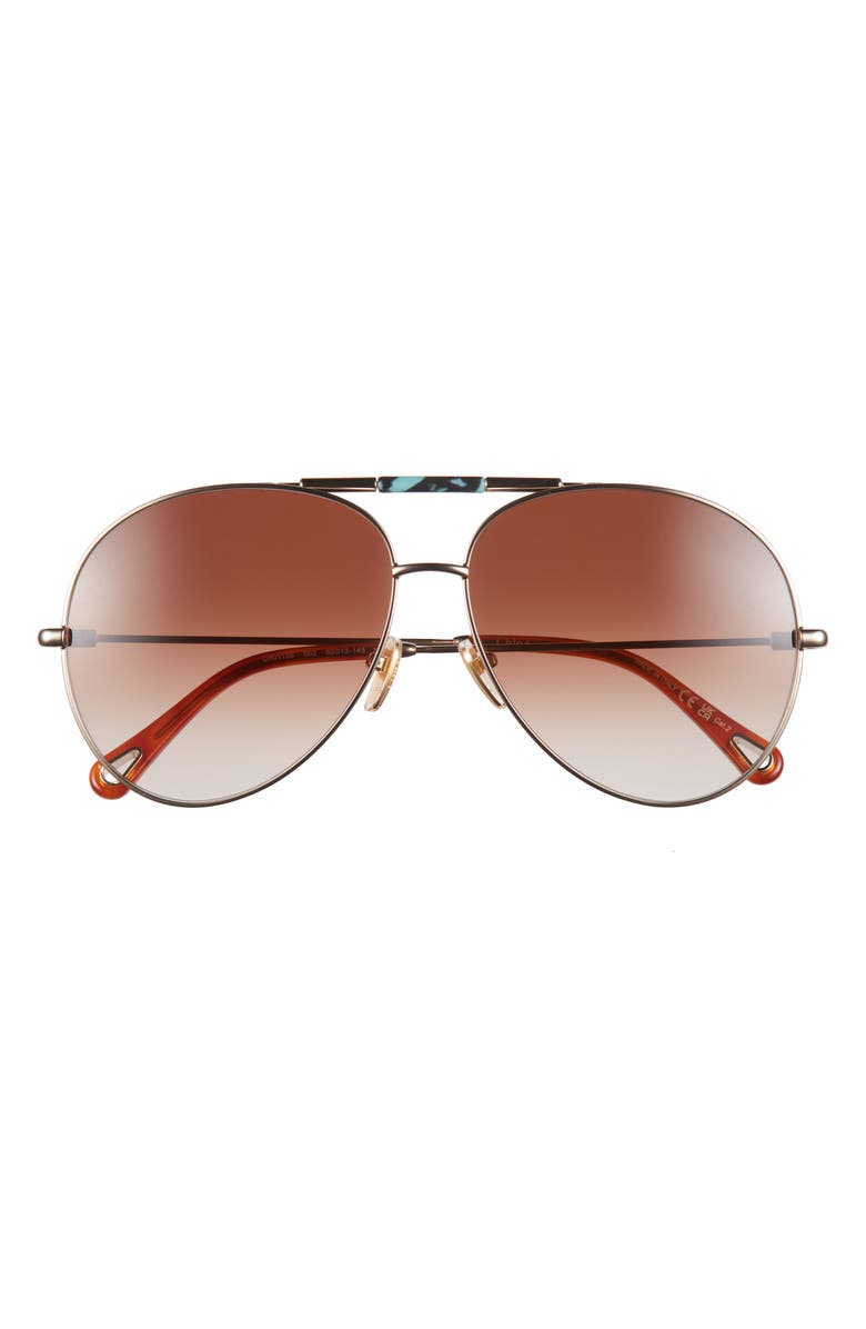 Chloé 62mm Aviator Sunglasses, Main, color, 