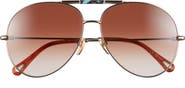 Chloé 62mm Aviator Sunglasses