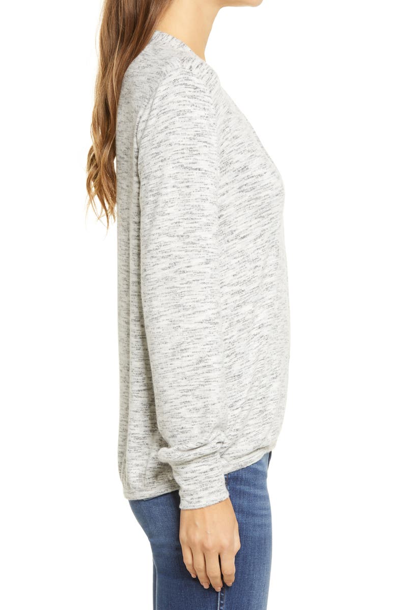 Bobeau Cozy Space Dye Surplice Knit Top, Alternate, color,