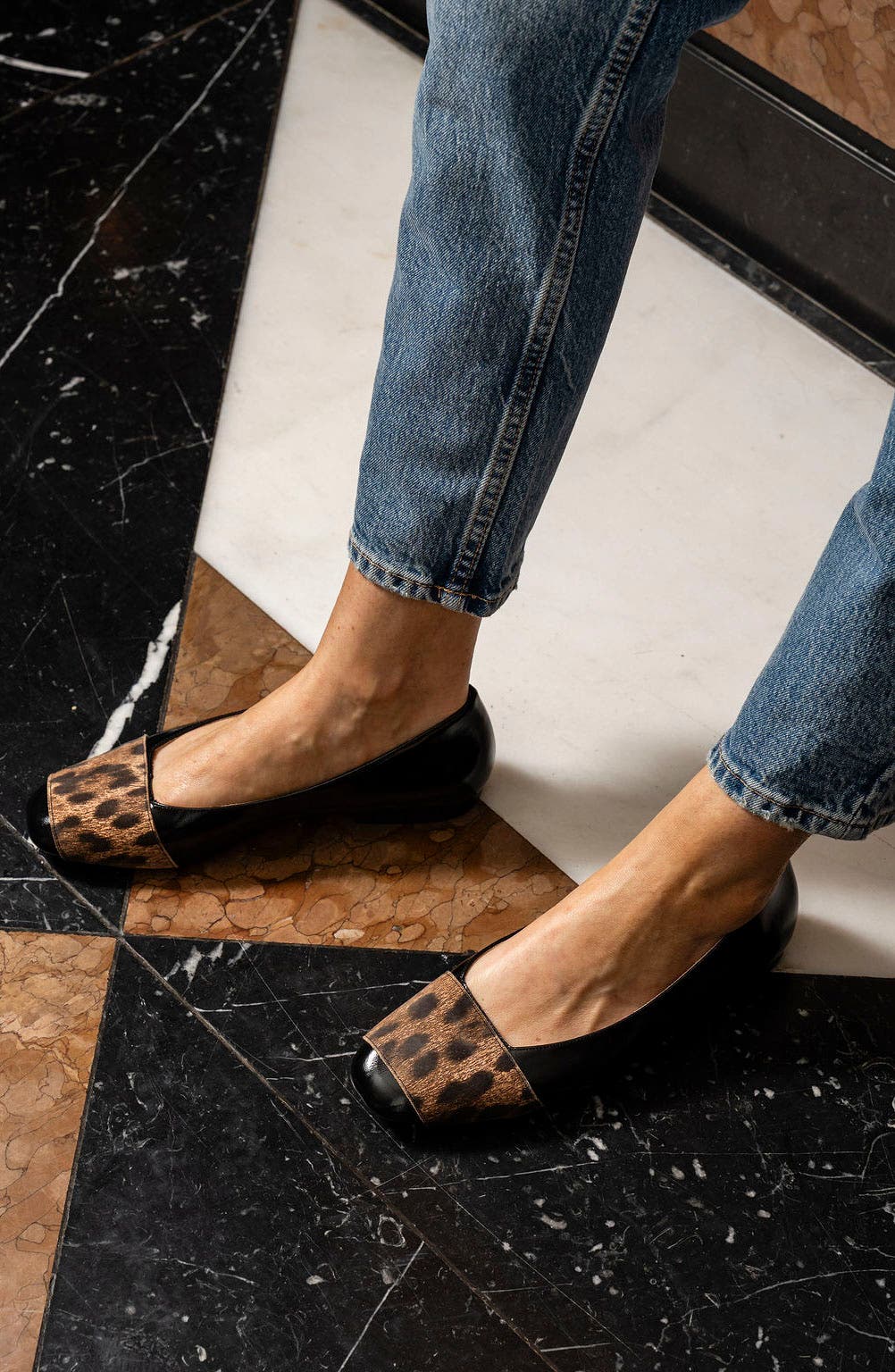 patricia green Milan Flat, Alternate, color, Black/ Leopard