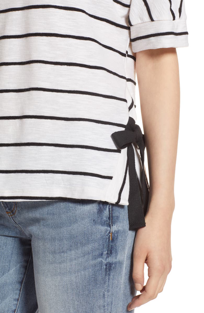 Everleigh Side Tie Stripe Tee, Alternate, color, 
