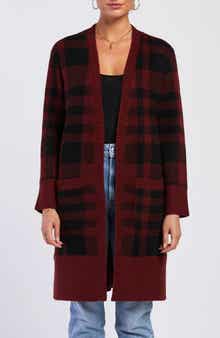 Delaine Plaid Mid Length Cardigan