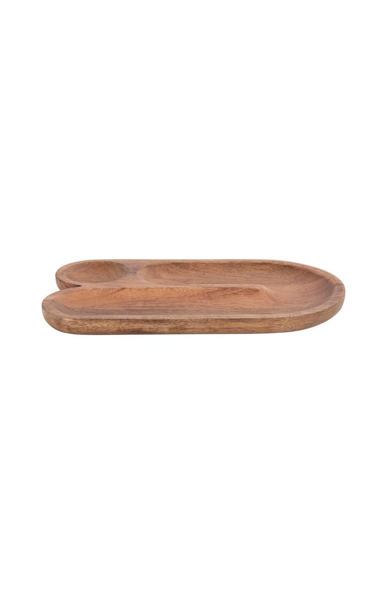 Storied Home Mango Wood Sectioned Tray, U-Shaped, Main, color, Walnut