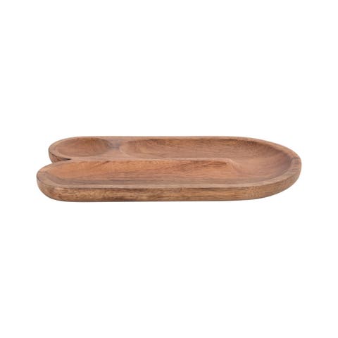 Mango Wood Sectioned Tray, U-Shaped