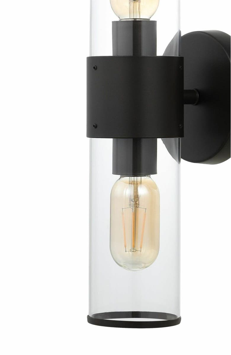 JONATHAN Y Quinn 2-Light Mid-Century Modern Iron/Acrylic LED Sconce, Alternate, color, Oil Rubbed Bronze/Clear