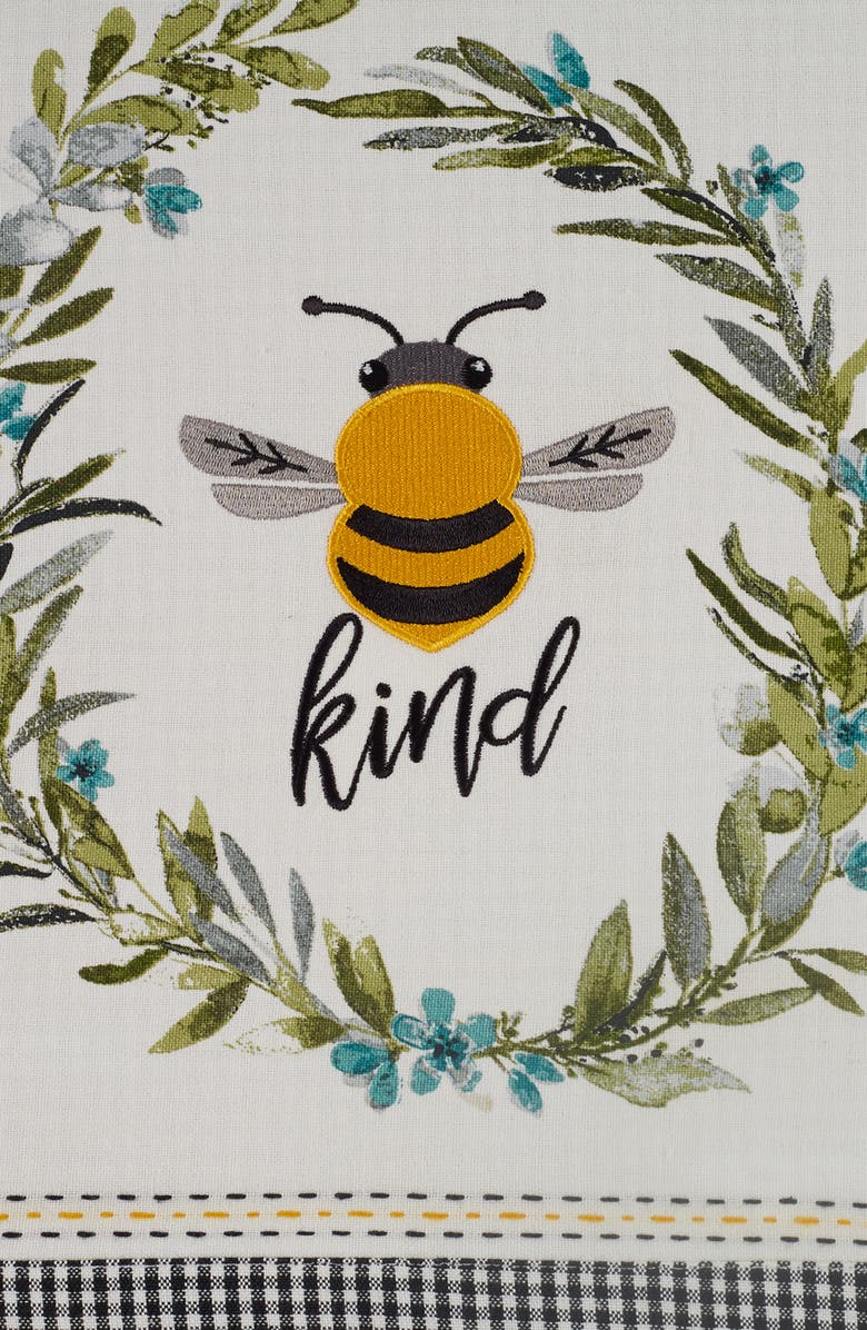 Design Imports Bee Kind Embellished Table Runner, Alternate, color, Off-White