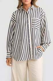 Brave+True Ezra Patch Pocket Stripe Shirt