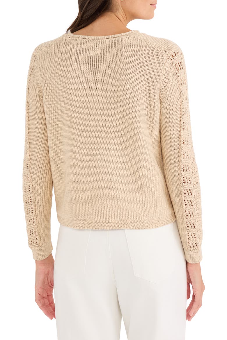 Crochet Sleeve Sweater, Alternate, color, LATTE
