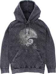 The Nightmare Before Christmas Mens The Nightmare Before Christmas Black and White Moon Scene Lightweight Hoodie