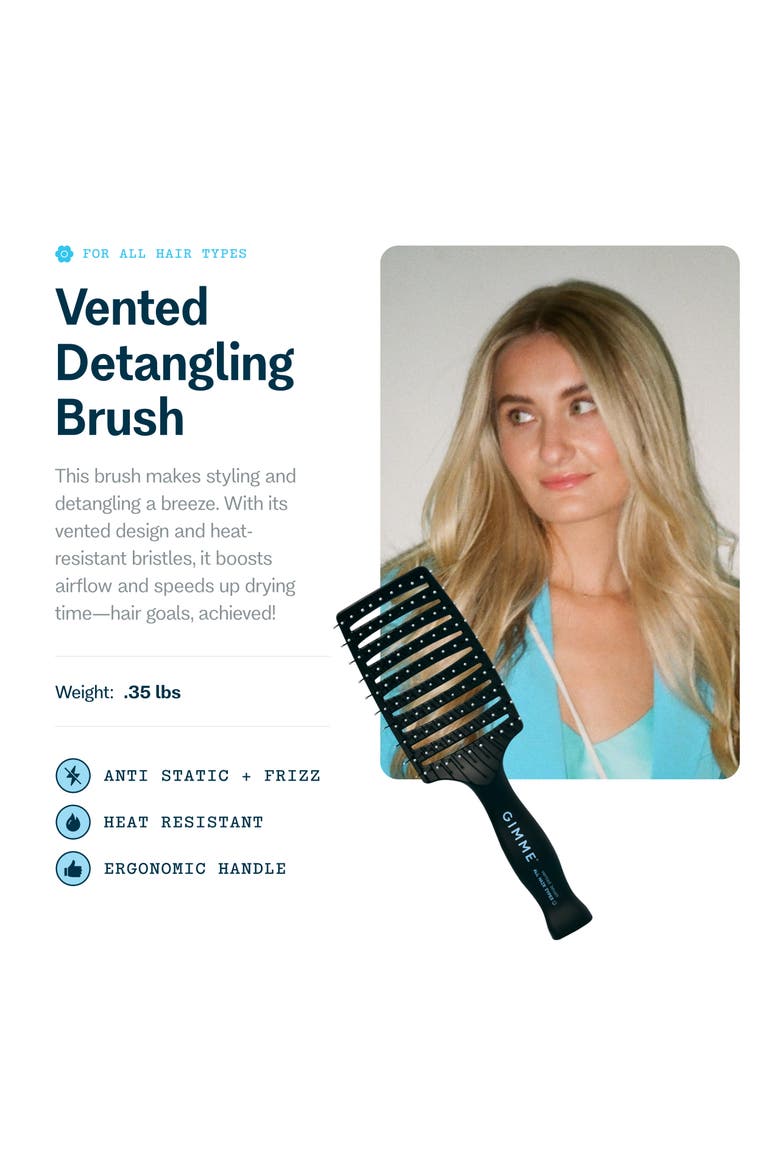 Vented Detangling Brush, Alternate, color, Black