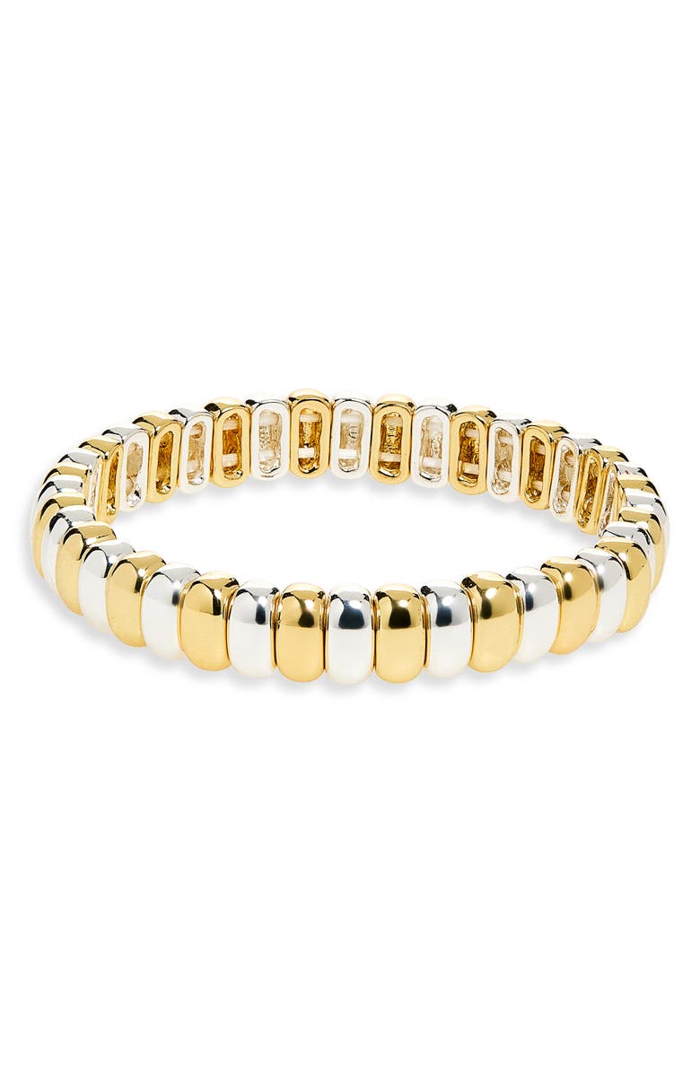 NORDSTROM RACK Two Tone Stretch Bracelet, Main, color, Gold- Silver
