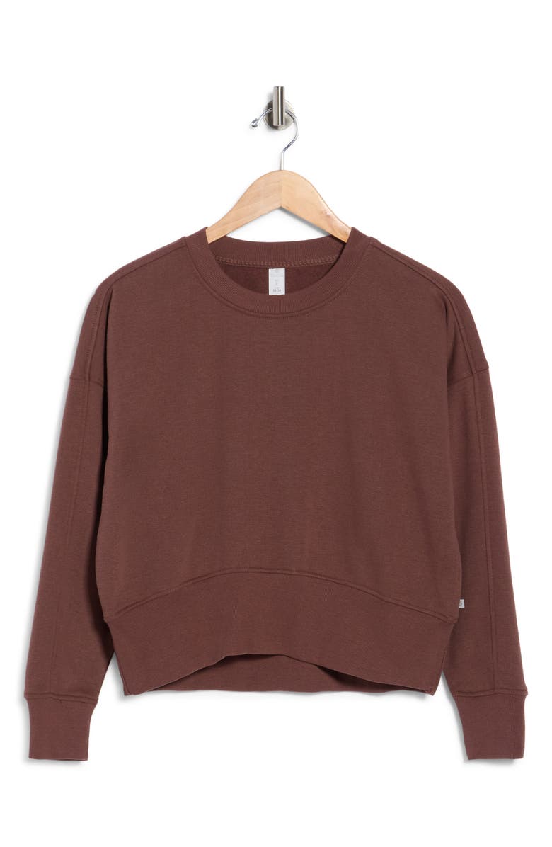 BALANCE COLLECTION Marley Cotton Blend Fleece Sweatshirt, Main, color, French Roast