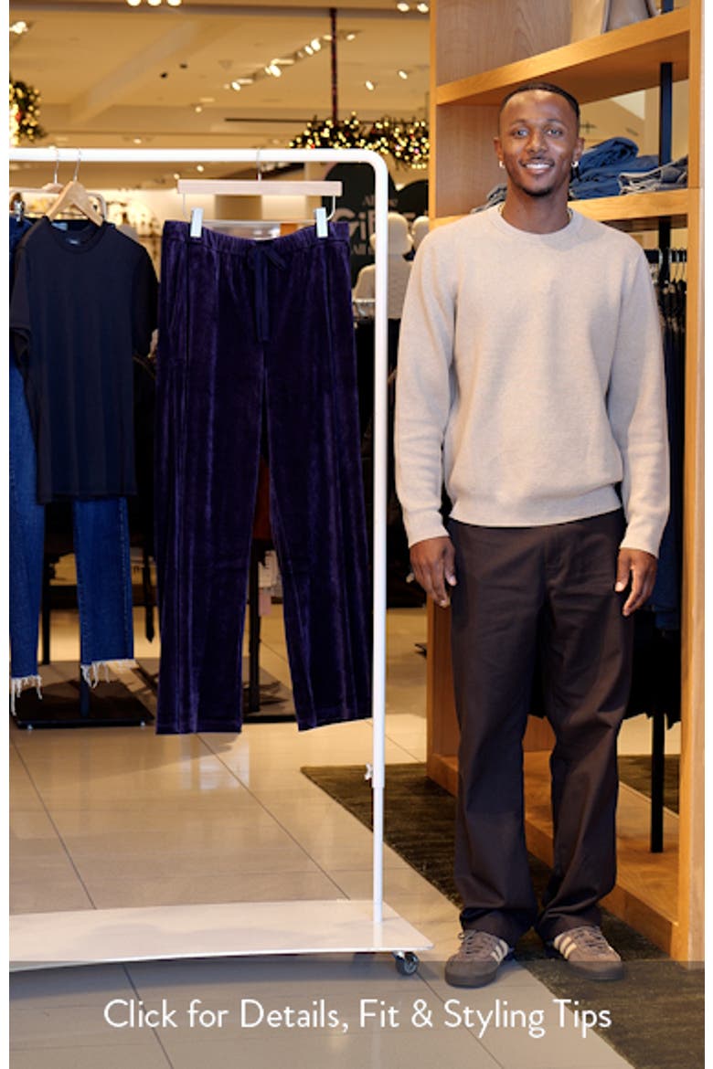 Wide Leg Organic Cotton Blend Velour Pants video