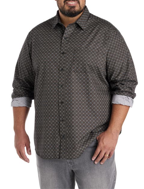Big & Tall Medallion Print Sport Shirt