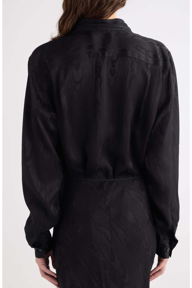 Cheers Moiré Button-Down Shirt, Alternate, color, BLACK