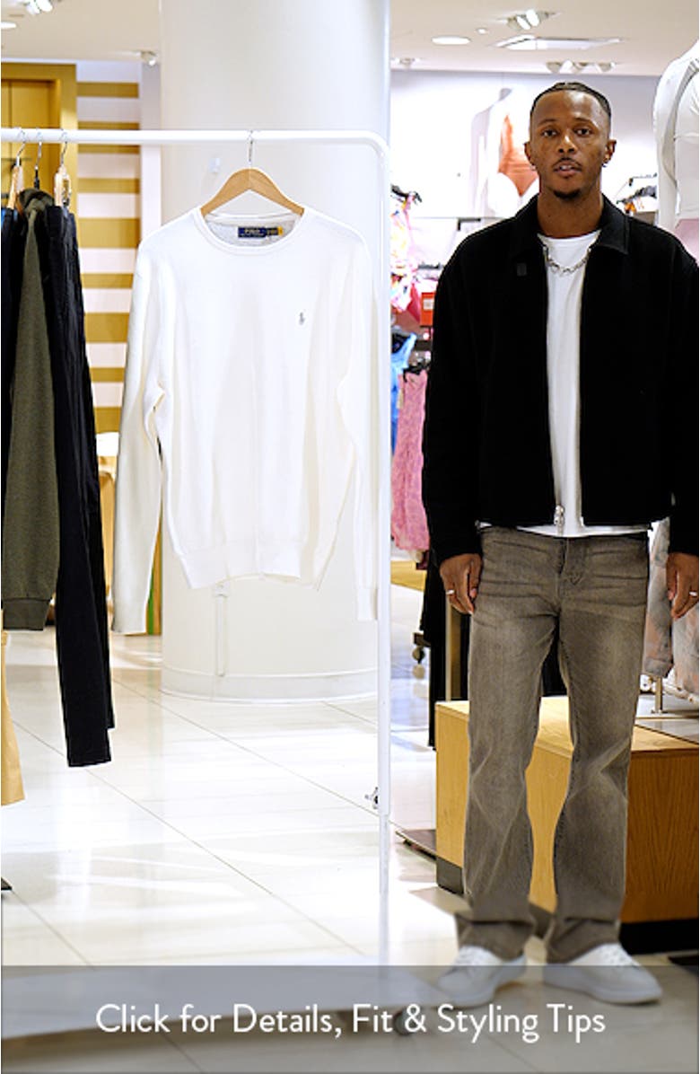 Fine Gauge Cotton Crewneck Sweater, sales video thumbnail