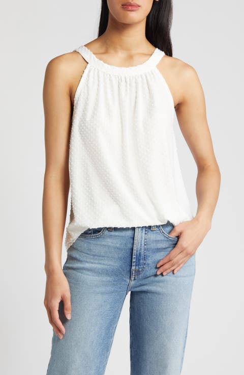 Clip Dot Halter Tank Top