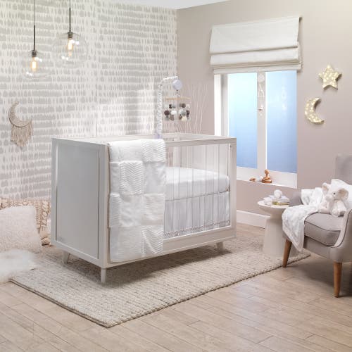 Lambs & Ivy Signature White Luxury Textured Patchwork Crib/toddler Quilt