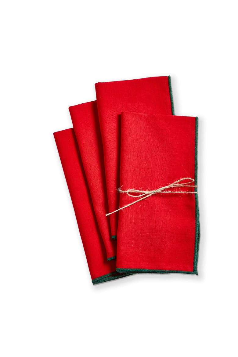 Color Pop Red Cloth Napkins for Christmas Kitchen Textiles, Main, color, Red