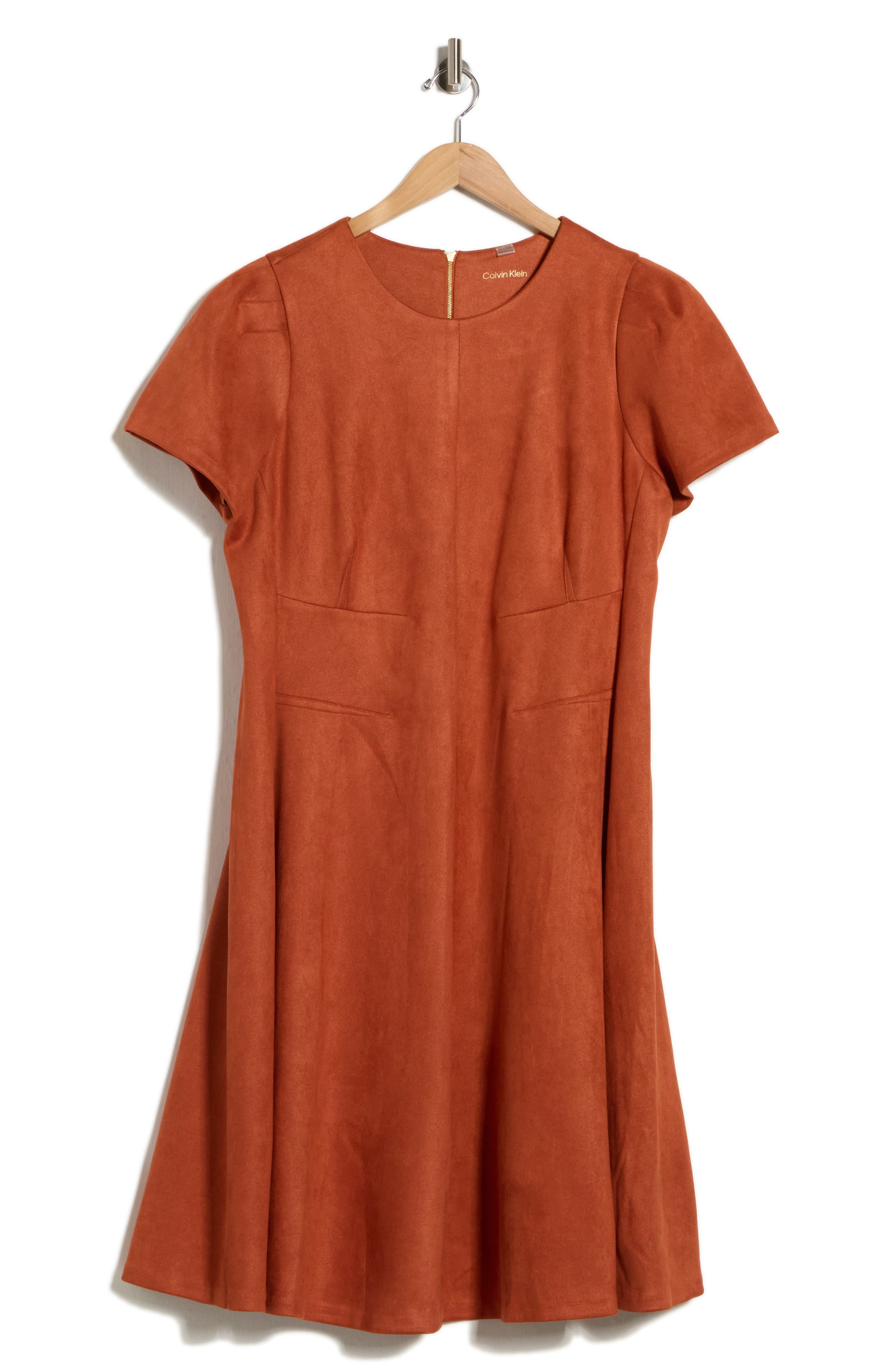 Faux Suede Fit & Flare Dress