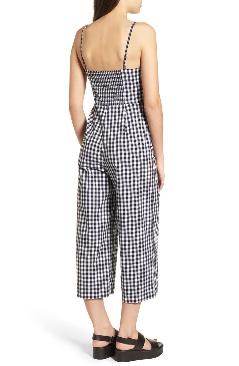 Socialite Tie Front Cropped Jumpsuit, Alternate, color,