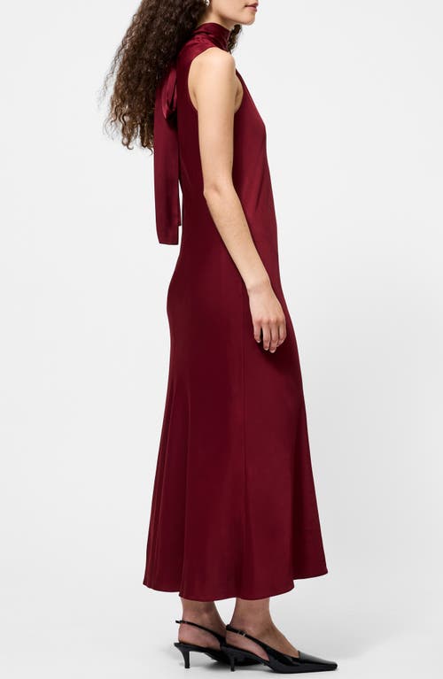 French Connection Ennis Bow Back Sleeveless Satin Maxi Dress In Red