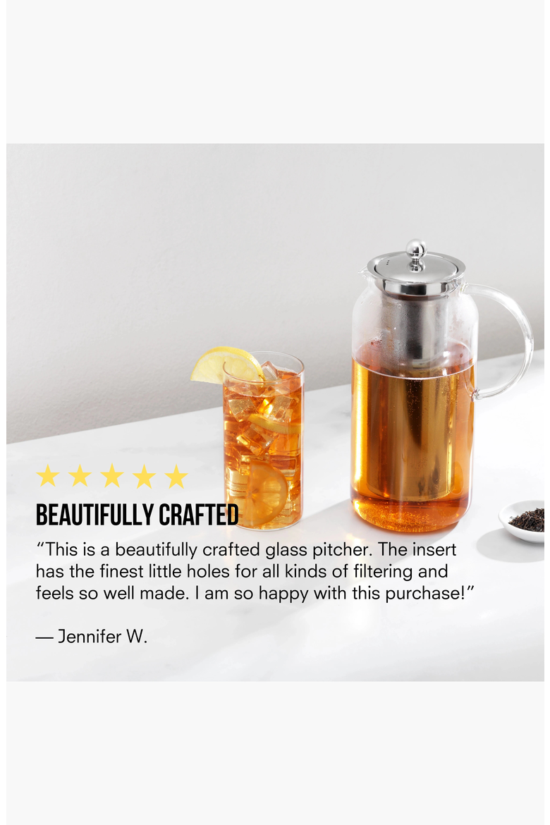 Tea & Water Glass Pitcher with Infuser, Alternate, color, Clear Glass