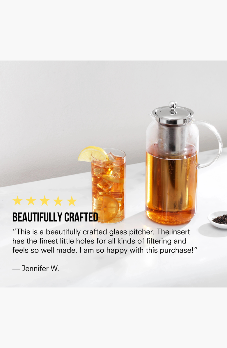 PUBLIC GOODS Tea & Water Glass Pitcher with Infuser, Alternate, color, Clear Glass