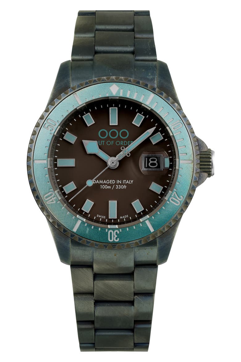 Casanova Bracelet Watch, 44mm, Main, color, TURQUOISE AND BROWN