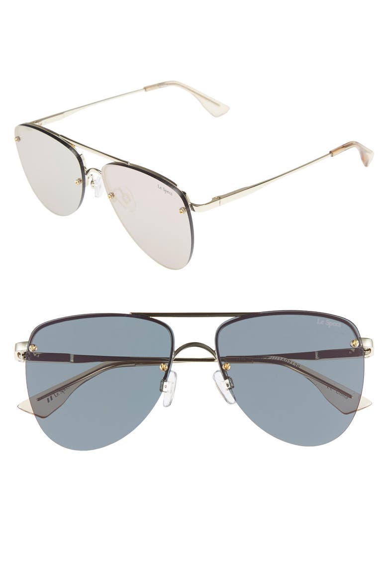 The Prince 57mm Aviator Sunglasses, Main, color, GOLD/ BLUSH