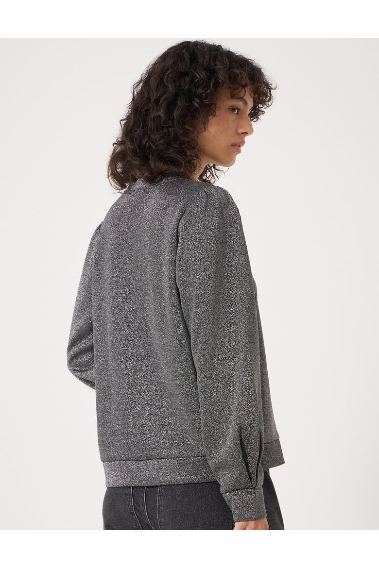 Emily Sparkle Puff Sleeve Jersey Top, Alternate, color, Gunmetal Grey