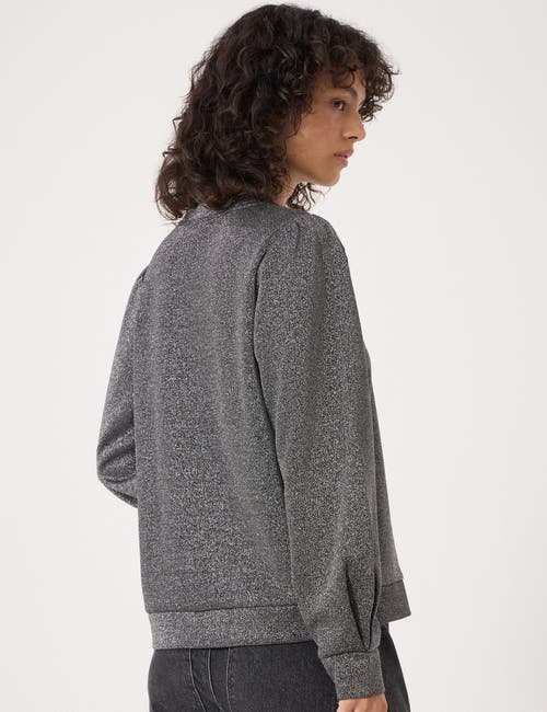 Hush Emily Sparkle Puff Sleeve Jersey Top In Gray