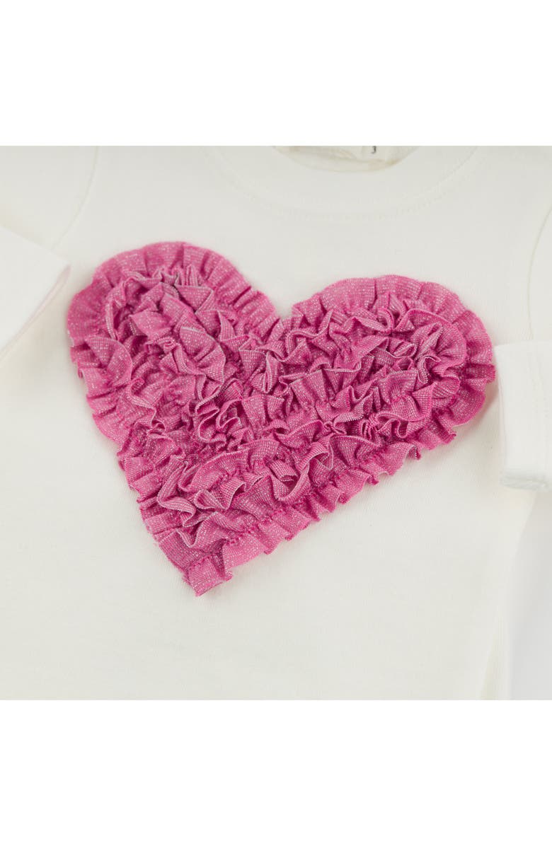 Ruffle Heart Bright Pink Sparkle Two Piece Set