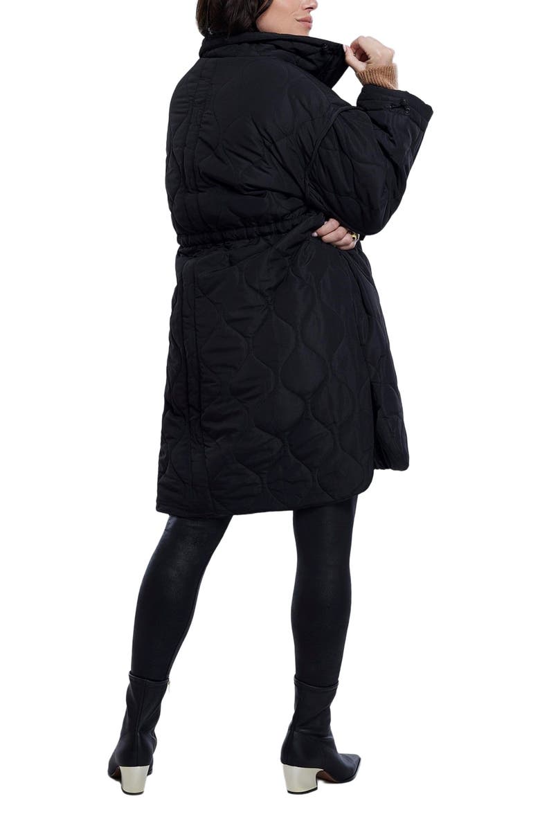 MOTHERHOOD MATERNITY Woven Full-Zip Long Sleeve Quilted Puffer Jacket, Alternate, color, Black