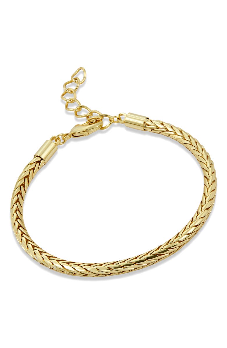 SAVVY CIE JEWELS Cylindrical Wheat Chain Bracelet, Main, color, Yellow