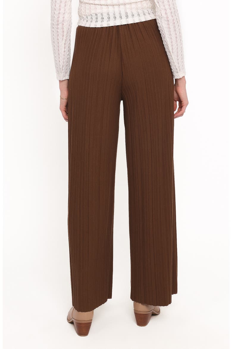 Davis Pleated Wide Leg Knit Pants, Alternate, color, BROWN
