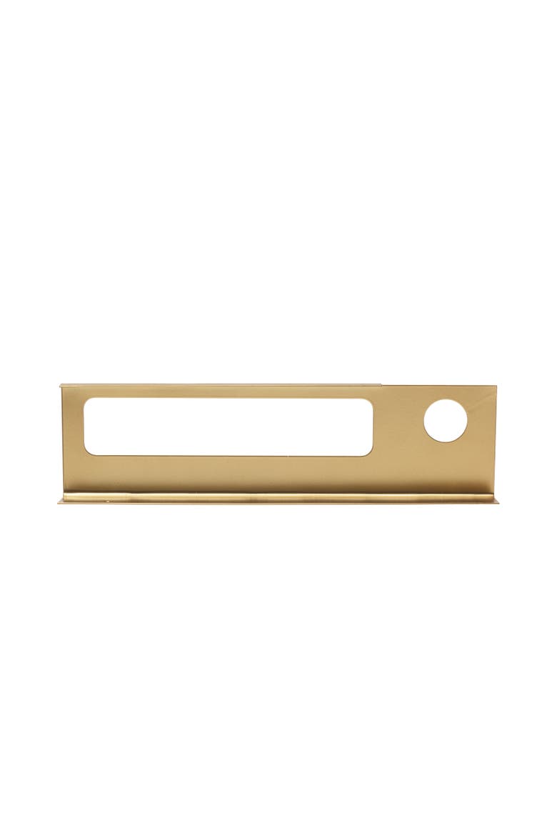 Metal Wall Rack with Bottle Holder, Main, color, Gold