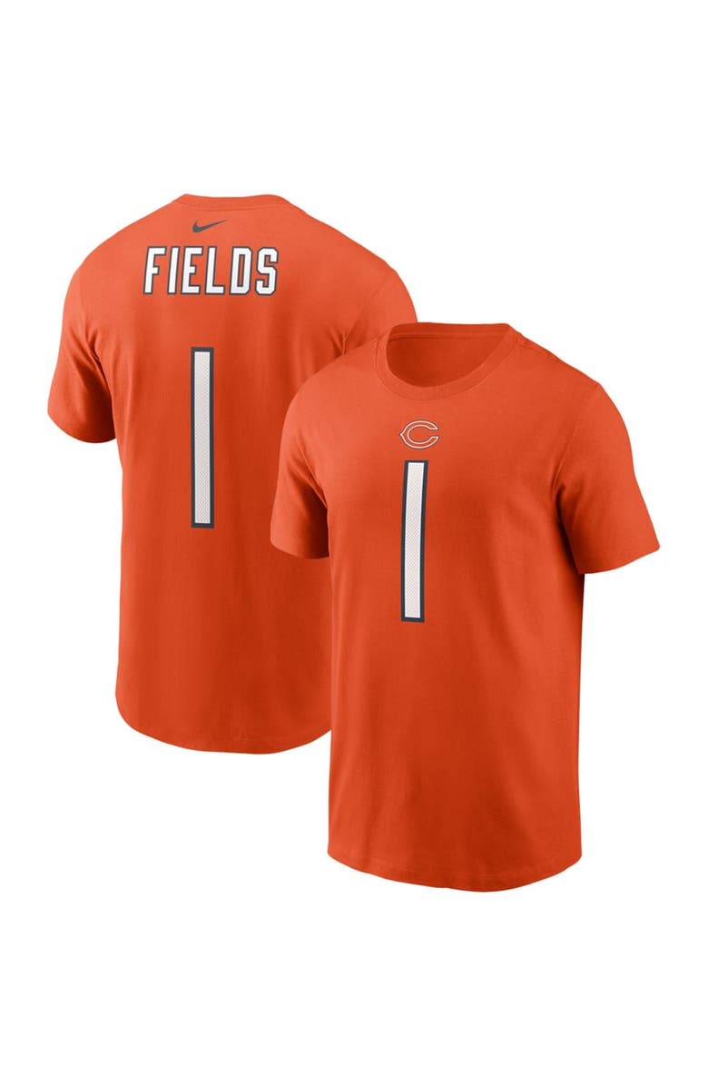 Nike Men's Nike Justin Fields Orange Chicago Bears Player Name & Number T-Shirt, Main, color, 
