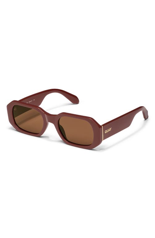 Quay Hyped Up 38mm Square Sunglasses In Brown