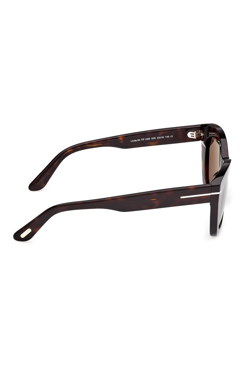 Linda 53mm Butterfly Sunglasses, Alternate, color, DARK HAVANA/ WARM BROWN LENSES