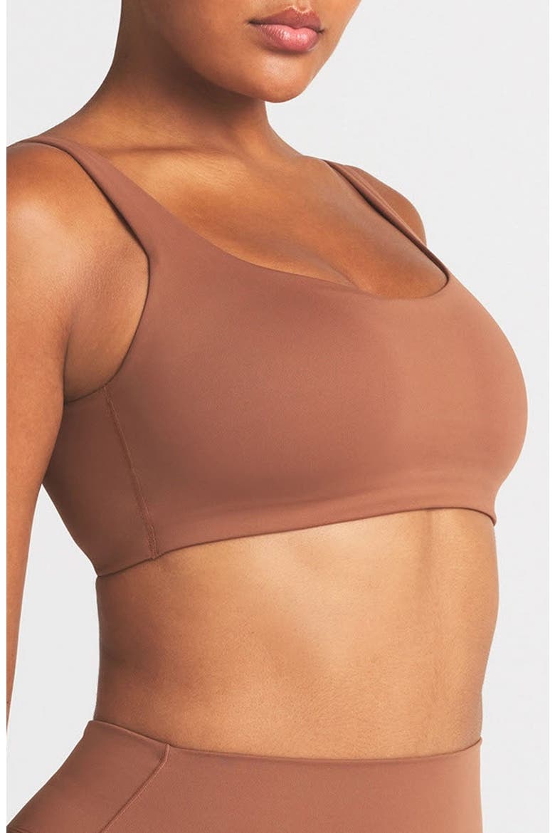 Matte Scoop Neck Bra, Alternate, color, CAROB