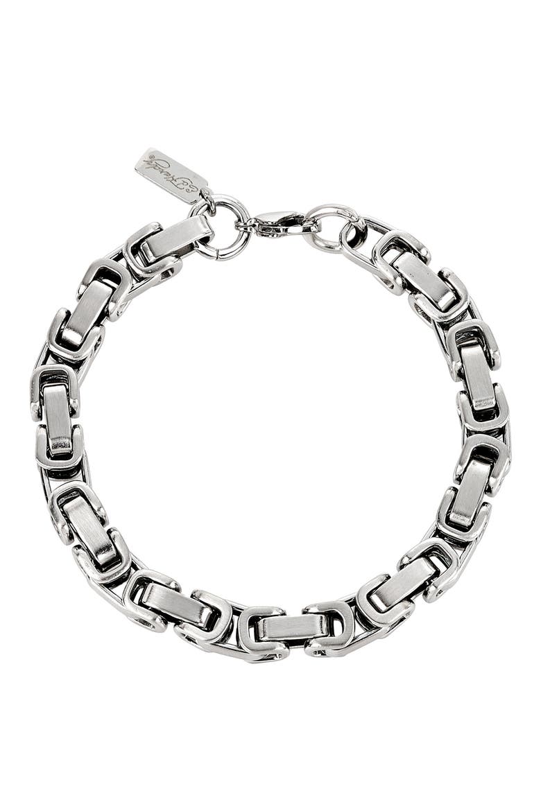 Men's Interlinked Bracelet, Main, color, SILVER