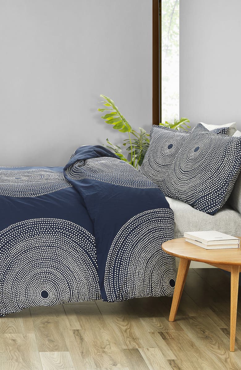 Marimekko Fokus Comforter & Sham Set, Alternate, color, Dark Blue
