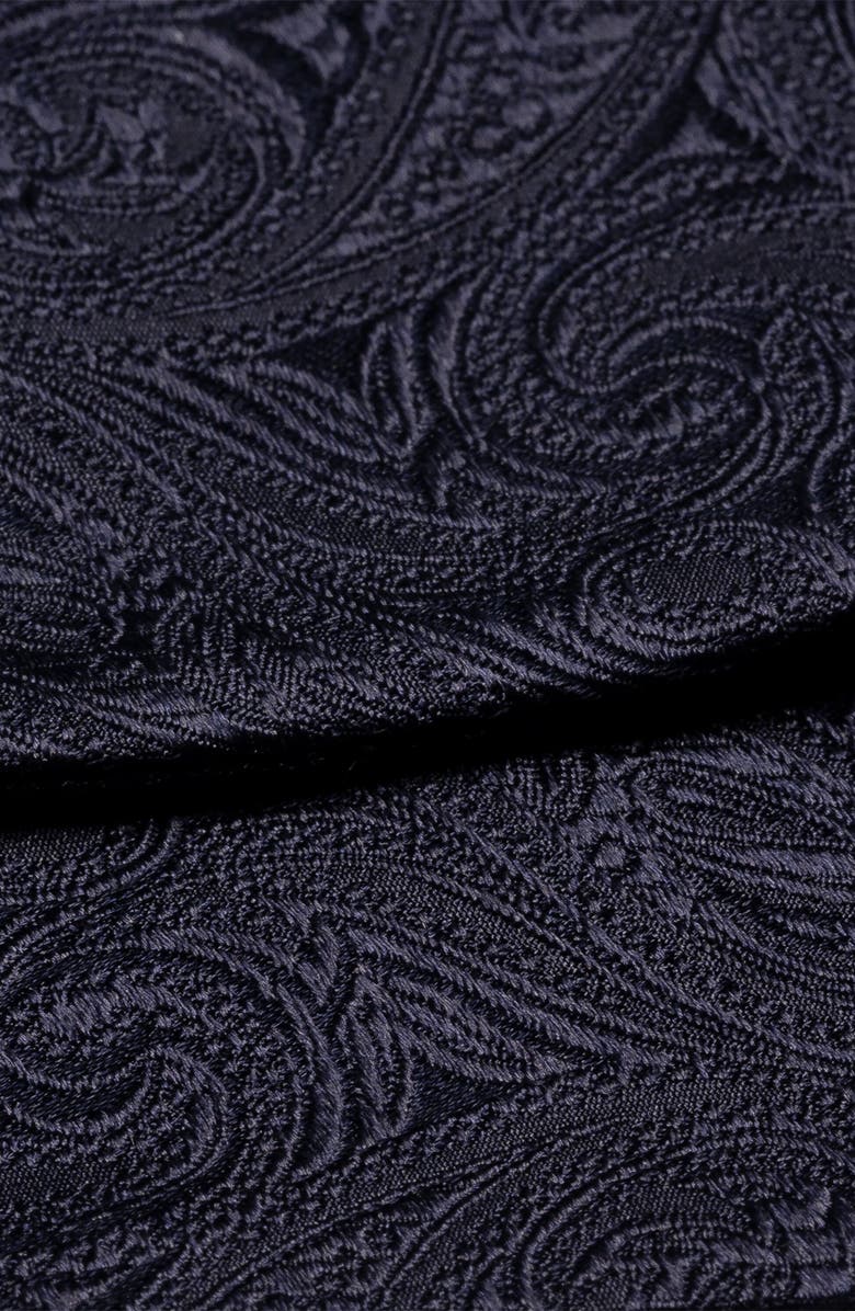 Eton Paisley Jacquard Silk Bow Tie, Alternate, color, Navy